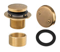 Artiwell Tip-Toe Bathtub Drains Trim Set with Two-Hole Overflow Faceplate, Replacement Bath Drain Trim Kit with 2-Hole Overflow Faceplate and Universal Fine/Coarse Thread (Brushed Gold) - color: Brushed Gold