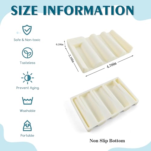 Silicone Soap Dish,Self Draining Soap Holder Perfect for Shower,Bathroom Sink,Kitchen Sink & Travel,Non-Slip Bar Soap Holder Extend Soap Life,Keep Soap Bars Dry & Easy Cleaning Beige-2Pcs - color: Beige-2pcs