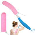 Back Scrubber for Shower, 15.35" Long Handle Shower Brush for Body, Back Brush for Shower for Men Women, Long Handled Bath Sponge for Deep Clean, Exfoliating, Anti-Slip Curve Handled Back Scrubber - size: Blue-pink-h