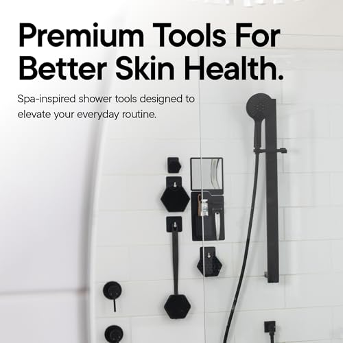 TOOLETRIES Silicone Back Scrubber for Shower with Hook - Charcoal | Long ergonomic bath brush with a non-slip grip for exfoliating and reaching hard-to-reach areas comfortably. - color: Charcoal