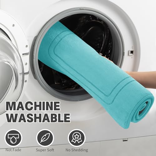YIHOUSE Teal Memory Foam Bath Mat Set 5 Pieces - color: Teal, size: 5pieces