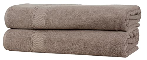 HILLFAIR 600 GSM- 40 x 80 Inches- 100% Cotton 2 Pc XXL Oversized Bath Towel Set- Soft Highly Absorbent Jumbo Bath Sheets Towels Sets- Quick Dry Oversized Bath Towel Sets for Hotel Spa Pool- Stone - color: Stone, size: 2 Pc XXl Oversized Towel Set