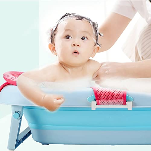 Baby Bath Seat Support Net Newborn Bath Cushion Pad Anti-Slip Infant Bathtub Sling Shower Mesh Mat Soft Bath Net Bath Pillow Adjustable Shower Pad for 0-18 Months - color: pink
