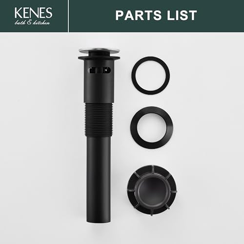 KENES Chrome Bathroom Pop Up Sink Drain with Overflow, Lavatory Bathroom Vanity Sink Drain Stopper, Sink Drain Assembly with Overflow Anti Clog Pop Up Drain - color: Chrome, size: Big Pop up Cap (With Overflow)