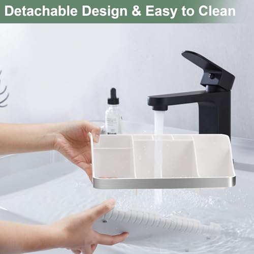 GFWARE Toothbrush Holders for Bathrooms Countertop Organizer - Kids Electric Toothbrush and Toothpaste Holder Detachable 7 Slots Tooth Brush Organization Bathroom Accessories Storage Vanity, Silver - color: Silver