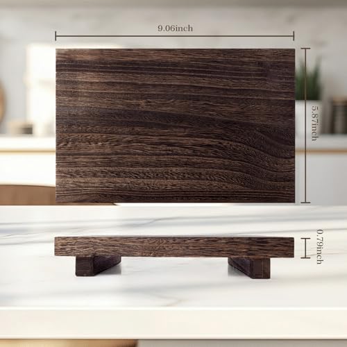 2 Pcs Small Wood Riser Tray Soap, Farmhouse Bathroom,Wooden Risers Stand,Tray for Kitchen Counter,Kitchen Soap Dish Holder,Sink Soap Tray for Vanity, Counter, Sink(9 X 6 inch,Brown)