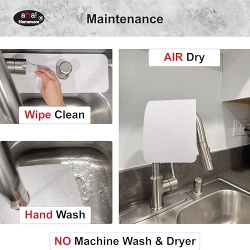 Faucet Mat Kitchen Sink Cuttable : AHA HOMEWARE Kitchen Sink Splash Guard Deck Plate, Customizable Cut Extra Hole for Soap Dispenser, Diatomite Leather Absorbent Fast Drying 2-PACK (Light Gray) - color: Light Gray