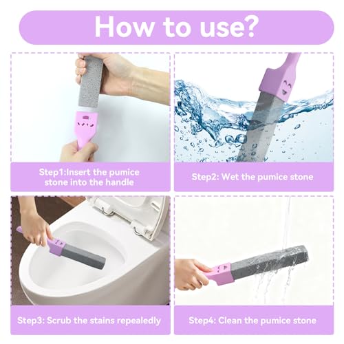 12 Pack Pumice Stones Scouring Sticks with 2 Handles, Pumice Scouring Pad Pumice Stick Cleaner for Cleaning Toilet, Bathtubs, Kitchen Sink, Grill, Household - color: 12-pack