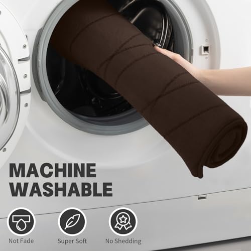 YIHOUSE Bathroom Rugs Set 2 Piece, Memory Foam Bath Mat Brown | U Shaped+Small Mat, Ultra Soft, Absorbent, Non-Slip, Machine Washable, for Bathroom, Sink and Toilet - color: Brown, size: 2' x 1'5" (Rectangular)