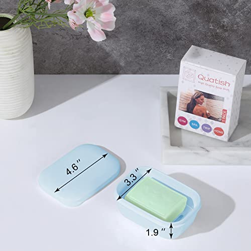 Quatish 2 Pack Travel Soap Container, Portable Soap Holder with Lid, Travel Bar Soap Holder, Soap Case for Camping Gym Travel, Soap Box for Bathroom, Blue - color: Blue
