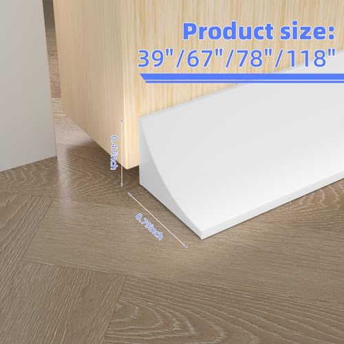 39 Inch Shower Threshold Water Dam Barrier,Silicone Shower Door Bottom Seal for Water Stopper,Flexible Edge Trim for Kitchen Sink Splash Guard,Self Adhesive Water Blocker for Bathtub,White - color: White, size: 39 Inch