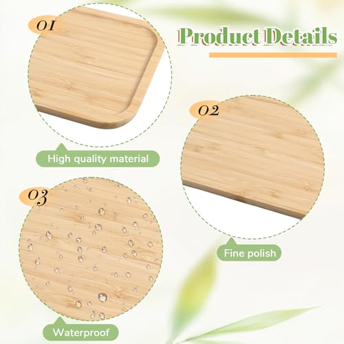 Small Wood Tray, Wood Tray for Bathroom Bamboo Serving Trays Nightstand Tray Countertop Bamboo Vanity Tray for Coffee Table BBQ Kitchen Ottoman Party Organizing and Home Decor