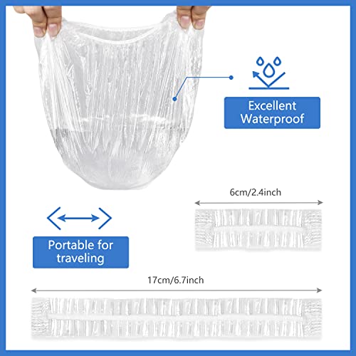 MORGLES 50 Pcs Ear Covers for Shower with 80 Pcs Shower Caps, Waterproof Ear Covers and Large Disposable Plastic Caps for Bathing, Hair Dye, Conditioning in Home Hotel Travel - size: 130 PCS