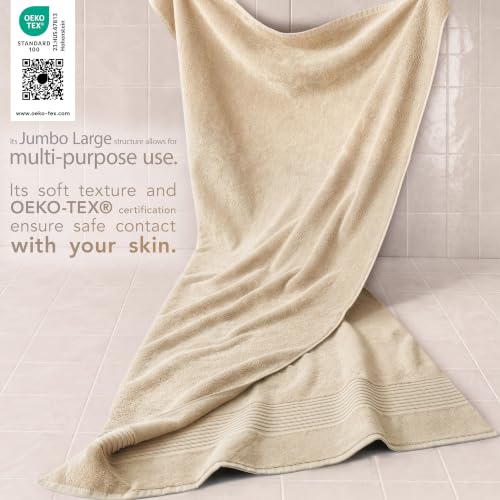 Cotton Paradise 100% Cotton Turkish Towel Set, Soft Absorbent Quick Dry, 2 Piece 35x70 Bath Sheet Set, Beige - color: Beige, size: 2 PC SET (35x70")