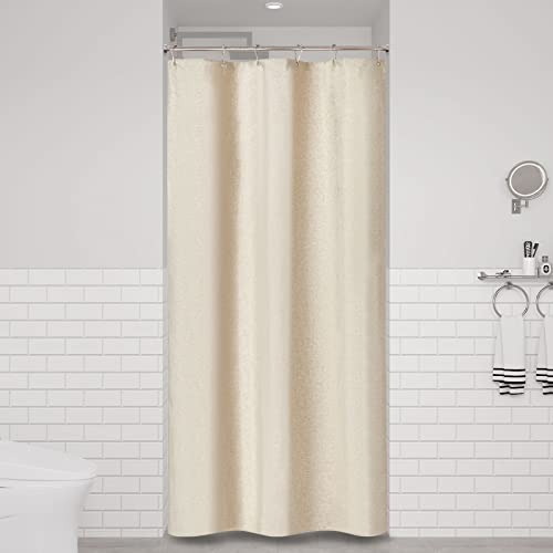 BTTN Stall Fabric Shower Curtain, 36 Inch Linen Textured Heavy Duty Small Cloth Shower Curtain Set with 6 Plastic Hooks, Narrow Hotel Luxury Weighted Shower Curtains for Bathroom(36"x72", Beige/Cream) - color: A - Cream, size: 36"W x 72"L (Pack of 1)
