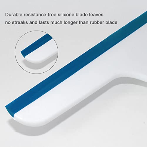 3 Pack Rubber Glass Shower Door Squeegee with 3 Shower Hooks, Multifunctional Squeegee Tool - color: Multib
