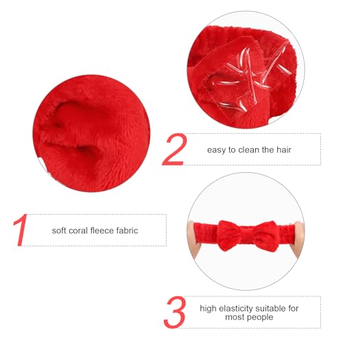 Semato Bachelorette Party Favor Set - Bride & Bridesmaid Spa Headbands (1 Bride + 7 Red) - color: 1 bride+ 7 red