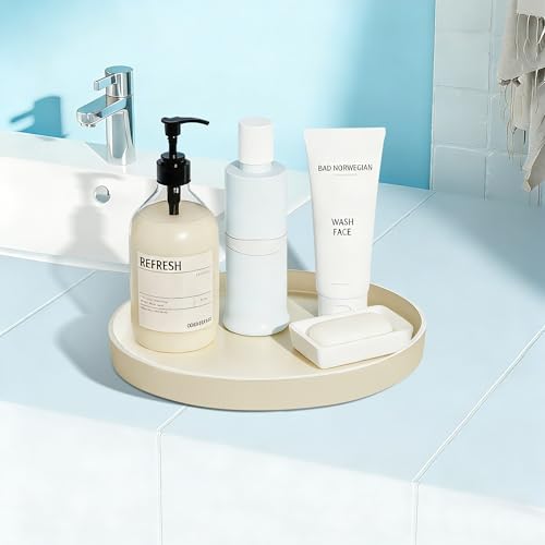 1 Pack 10" Bathroom and Vanity Tray, ABS Bathroom Counter Organizer, Coffee Table Decor for Perfume, Candles, Keys &More. Kitchen Countertop Organizer, Decorative Tray Soap Holder, Yellow - color: Yellow, size: 10"