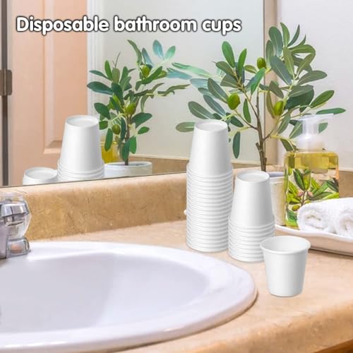 3 oz 50 Pack Disposable Cups, Small Paper Cups Mouthwash Cups, Espresso Disposable Cup for Bathroom, Snack, Espresso, Mouthwash (White) - color: White, size: 50 Count