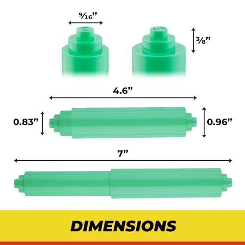 Qualihome Green Universal Plastic Spring Loaded Toilet Paper Roll Holder Replacement Rod, Green Toilet Paper Roll Replacement Rod - color: Green