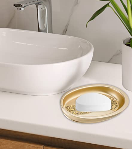 Zahari Home Sinatra Soap Dish Unique Design Bling Glass Mosaic Décor Soap Bar Holder, Champagne - color: Sinatra Champagne