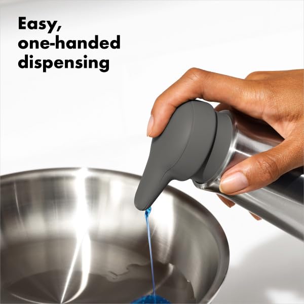 OXO Good Grips Stainless Steel Soap Dispenser, Kitchen and Bathroom Accessories - color: Stainless Steel, style: Soap Dispenser