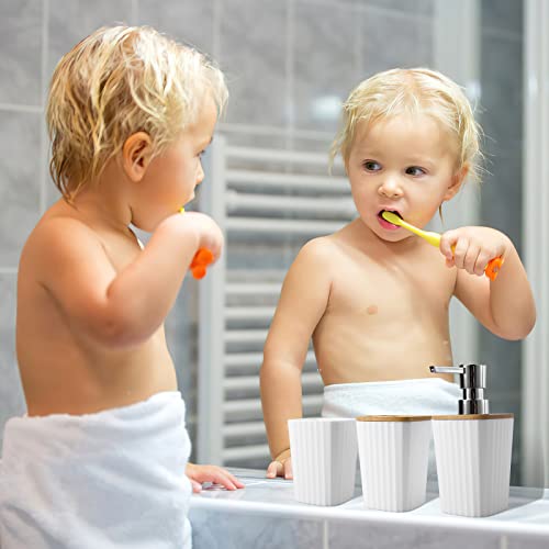 XLHOMO Bathroom Accessory Set, 9-Piece White Bathroom Set with Trash Can, Tray, Soap Dispenser, Toothbrush Holder, Toothbrush Cup, Soap Dish, Toilet Brush and Q-tip Holders for Bathroom/Housewarming - color: White, size: Hollow Cover Bathroom Set