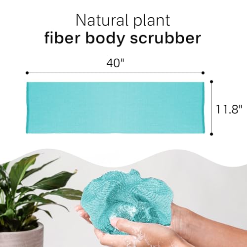 Yiclick Exfoliating Washcloth Towel- Exfoliating Body Scrubber Exfoliator, Back Scrubber for Shower Bath, Exfoliate Rags Wash Cloths, Loofah Lufa Sponge, Body Scrub & Exfoliation Women Men - color: Light Green