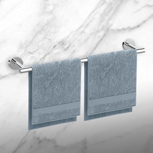 Newfun 10-Pieces Bathroom Hardware Set, Includes 24 Inch Towel Racks for Bathroom Wall Mounted, Toilet Paper Holder, Towel Hooks for Bathrooms, Towel Rings for Bathroom Wall (Polished Chrome) - color: Polished Chrome-ring