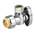 Angle Stop Valve, 1/2" PTC Input, 3/8" OD Compression Output | for Kitchen, Faucet, Toilet Valves - size: 1×Angle