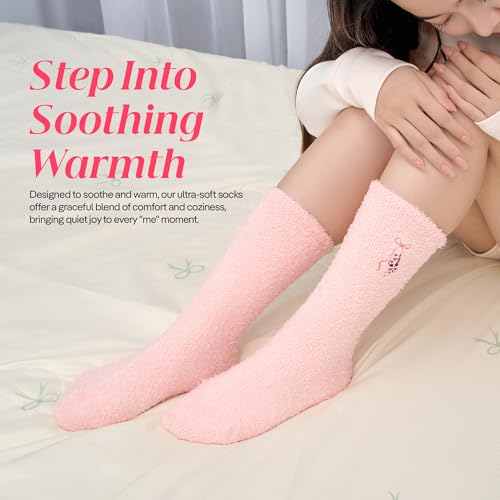 CoolMate Cozy Soft Cloud Socks, Fuzzy Socks for Women - color: E.02 - Santa Pink