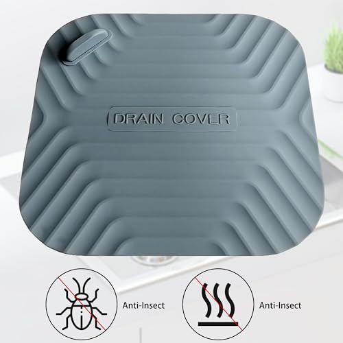 Shower Drain Cover Tub Stopper,2 Pieces Sewer Anti-Odor Mat Deodorizing Drain Plugs for Kitchen,Bathroom and Laundry(5.9x5.9 inch) Gray - color: Gray/2-piece Set