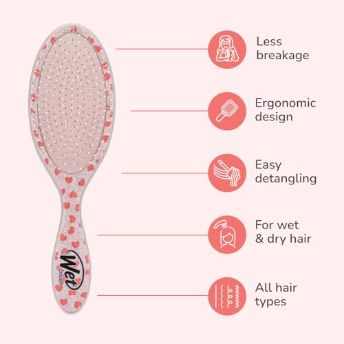 Wet Brush Original Detangler Hair Brush, Mickey & Minnie (Disney Love), Ultra-Soft IntelliFlex Bristles, Detangling Bristles Glide Through Tangles (Wet Dry & Damaged Hair), Women & Men - color: Mickey & Minnie