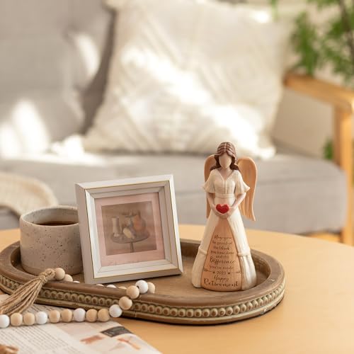 Hanobe Decorative Trays for Coffee Table : Vintage Oval Centerpiece Tray Wood for Farmhouse Dining Table Decor Round Bathroom Tray for Living Room Kitchen Counter - color: Oval Brown
