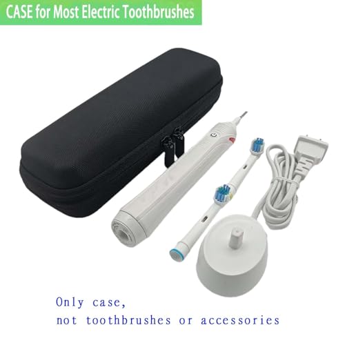 Travel Essentials/Travel Toothbrush Case Compatible for Oral-B Pro (1000 2000 3000 3500 1500) Electric Toothbrushes - Portable with Mesh Pocket for Accessories & Soft Lining Protection Only Case