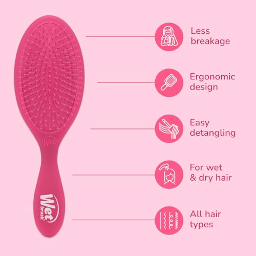 Wet Brush Original Detangler Hair Brush, Pink Frost - Ultra-Soft IntelliFlex Bristles - Detangling Brush Glides Through Tangles For All Hair Types (Wet Dry & Damaged Hair) - Women & Men - color: Pink Frost, size: 1 Count (Pack of 1)