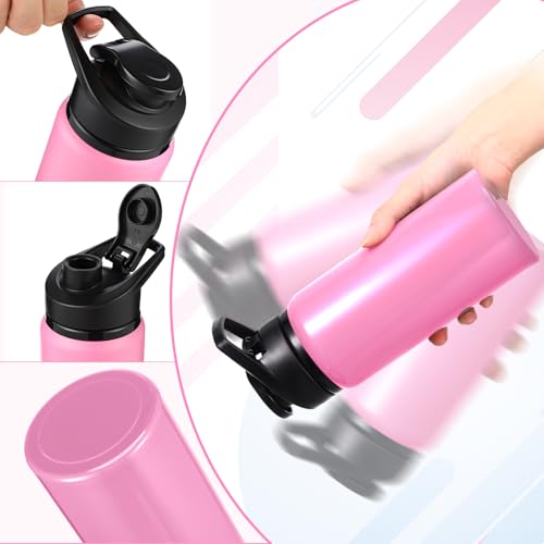 Mimorou 10 Pack Aluminum Water Bottles Bulk 17oz Reusable Leak-Proof Lightweight Sport Bottles Set for Travel Gym Team Camping & Party Favors, 10 Colors - color: Pink