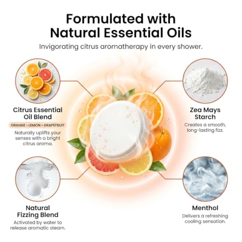 Body Restore Shower Steamers Aromatherapy 6 Pack – Fathers Day Gift for Dad, Birthday Gifts for Men, Relaxation Stress Relief Self Care – Premium Citrus Essential Oil Tablets - color: Citrus 6 Pack