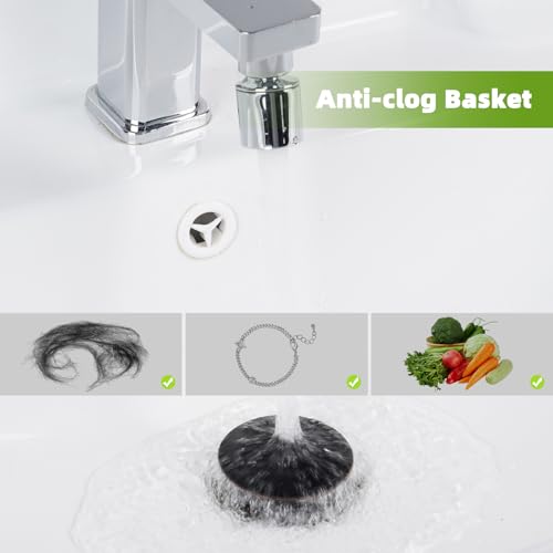 Universal Bathroom Sink Drain Strainer, Big Cover, Oil Rubbed Bronze | 2 in 1 Pop Up Sink Stopper for 1.1''~2.36'' Sink Basin Hole, Hair Catcher with Removable Stainless Steel Filter Basket - color: Oil Rubbed Bronze