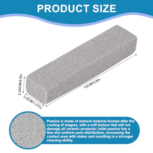 Herda 6 Pack Pumice Stone Toilet Bowl Cleaner, Powerfully Pumice Stick for Toilet Cleaning Hard Water Rings, Calcium Buildup, for Cleaning Stove, Tubs, Grills, Swimming Pools, Sinks（Without gloves） - size: 6 Count (Pack of 1)