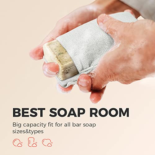 ZOMCHI 2 Pieces Different Roughness Soap Pouch and Soap Saver Pocket for Use in Shower, Body Scrubber Shower Sponge, Premium Exfoliating Soap Bag - style: Gentle and Deep Exfoliating