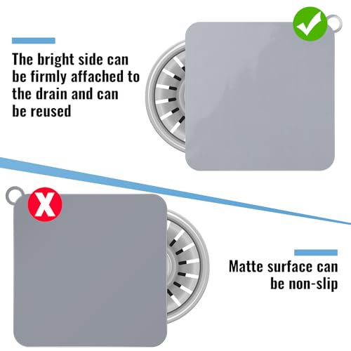 Yinkin 6 Pcs Drain Covers to Keep Bugs Out Silicone Shower Floor Tub Stoppers Bathtub Drain Stoppers Sewer Anti-Odor Mats Deodorizing Plugs for Bathroom(7.87 x 7.87 Inch,Square,Grey and White) - color: Grey and White, size: 7.87 x 7.87 Inch, style: Square