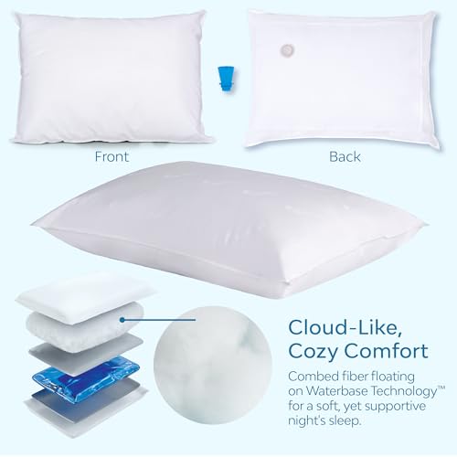 Mediflow Fiber: The First & Original Water Pillow, clinically Proven to Reduce Neck Pain & Improve Sleep. Therapeutic, Ideal for People Looking for Proper Neck Support - size: Single Pack