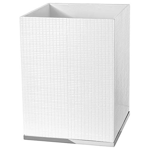 Creative Scents Estella Waste Basket for Bathroom 1.98 Gal / 7.5L - Small White Bathroom Trash Can - Decorative Small Garbage Can - Durable Space Friendly Wastebasket - style: Trash Can