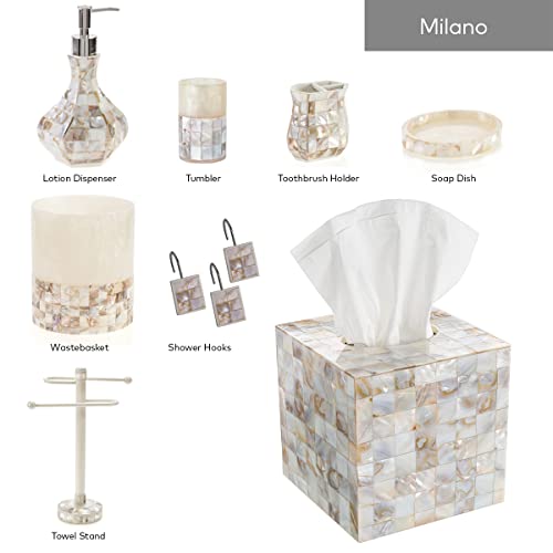Milano Toothbrush Cup - Electric Toothbrush Holder for Bathroom fits Toothbrushes and Toothpaste - Bathroom Tumbler Cup Finished with Beautiful Mother of Pearl Shells - style: Bathroom Tumbler