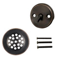 Trip Lever Bathtub Drain Kit with Strainer – 2-Hole Overflow Faceplate, Matching Screws – Tub Drain Trim Replacement Set for Bathroom Bathtubs - color: Oil Rubbed Bronze