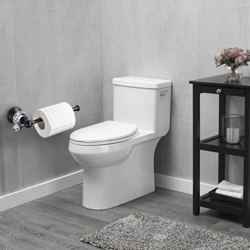 BATHSIR Crystal Toilet Paper Holder, Black Toilet Roll Holder Modern Bathroom Accessories Zinc Alloy Tissue Hanger Wall Mounted - color: Black