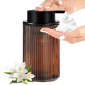 KASUNTING Foaming Soap Dispenser, Amber Glass Foam Hand Soap Dispenser for Bathroom, 11 Fl Oz Ribbed Refillable Foaming Pump Bottle with Black Pump, Modern Dish Soap Foam Dispenser - color: Amber Bottle+ Black Pump, size: Foam-1 Pack