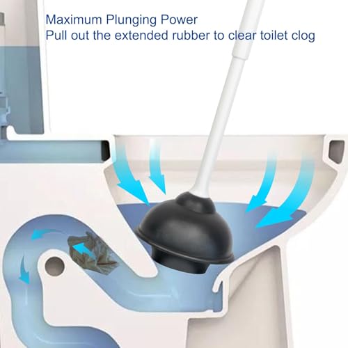 CELOX 2 Set Toilet Brush and Plunger Set, Toilet Brush and Holder Set, Toilet Bowl Brush and Holder, White - color: Shiny-white