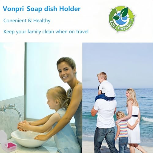 Travel Soap Dish, Soap Box Case with Bar Soap Saver Pad Portable Soap Rest for Bathroom Shower Home Outdoor Gym Fitness Vonpri (Clear) - color: Clear